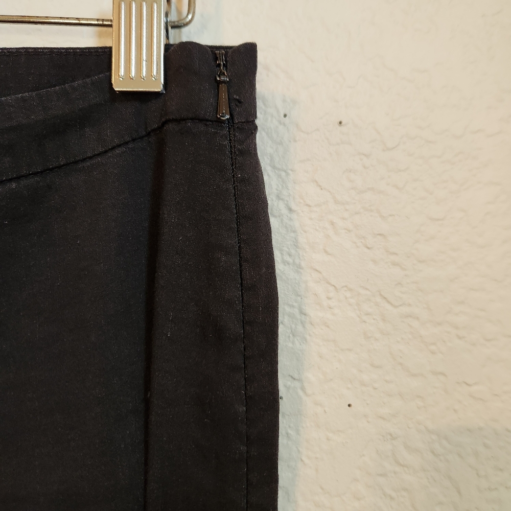 Eileen Fisher Linen Blend Wide-Leg Black Women's Pants, Size‎ 6 - Picture 4 of 8